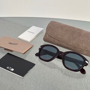 Persol PO0060S 24/56 52-23 Havana Blue Lens Sunglasses with Case